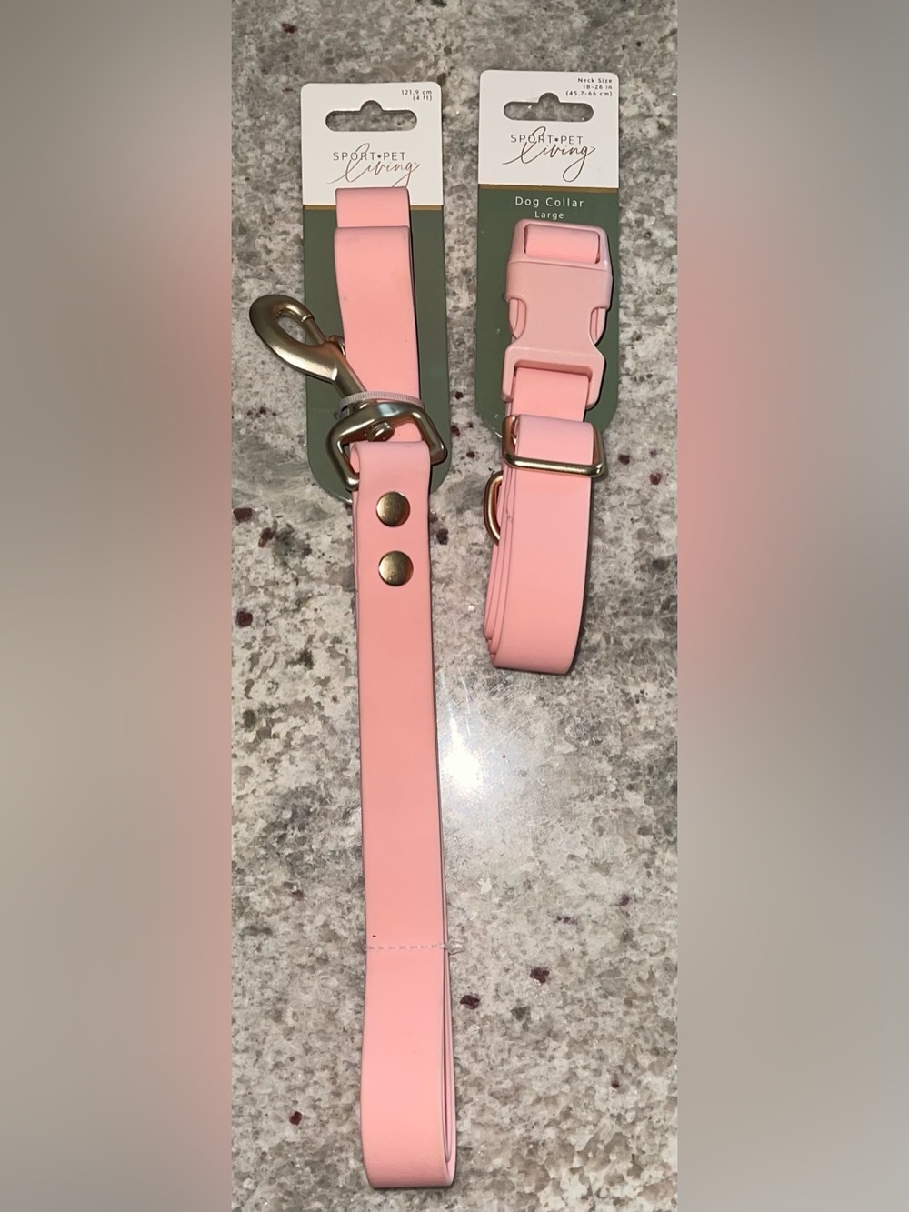 Pink Dog Collar and Leash Set - Large